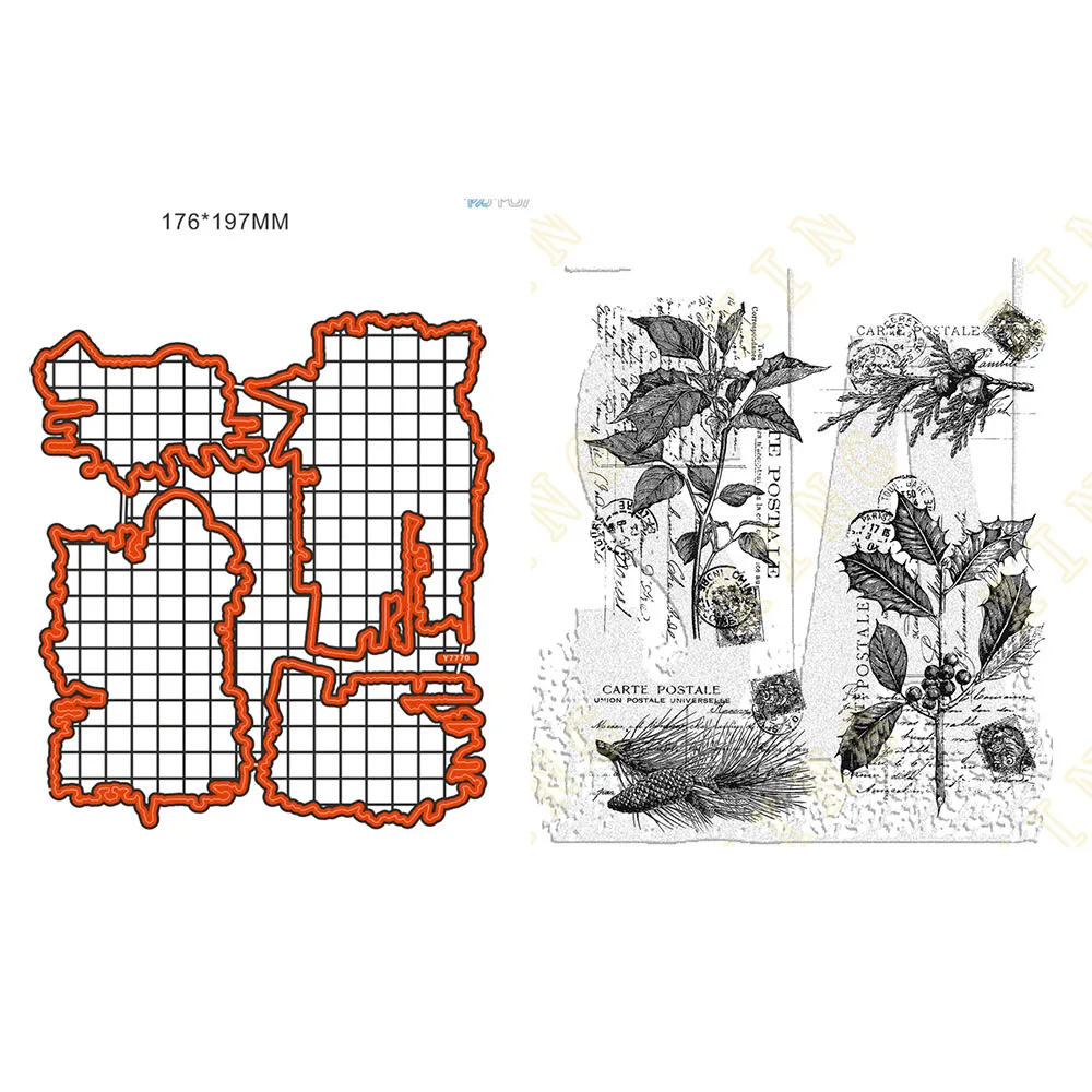 

Festive Collage Metal Cutting Dies Clear Stamps Scrapbook Diary Secoration Embossing Stencil Template Diy Greeting Card Handmade