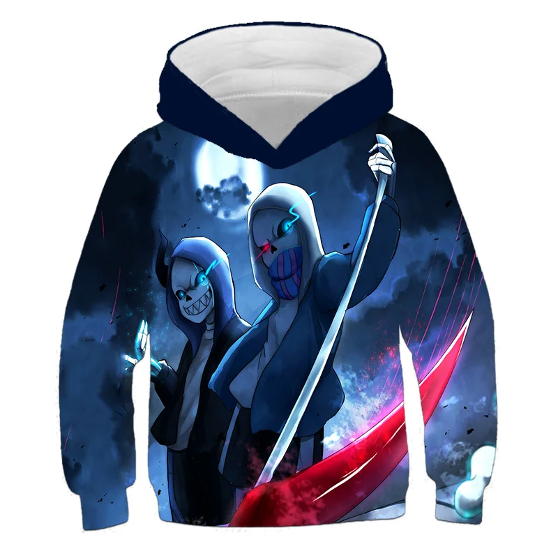 Топы для подростков толстовки с 3D принтом Undertale Sans Модный свитшот длинным рукавом