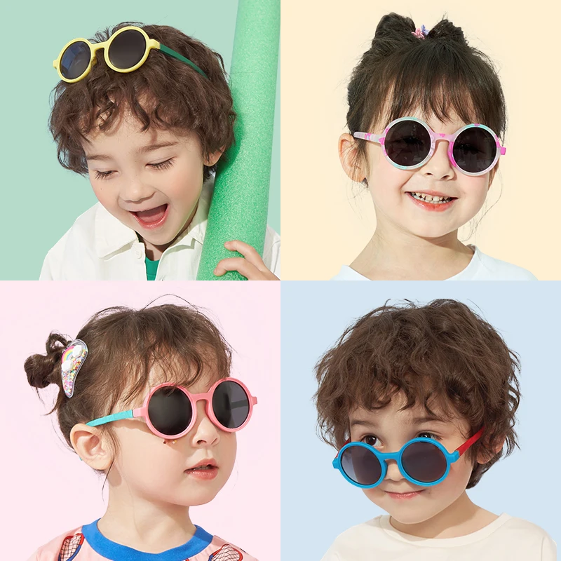 

Kocotree Sun Glasses Cute Round Sunglasses UV400 Protection Colorful Round Frame Children Light Kids Girls Boys Cute Korean Eyew