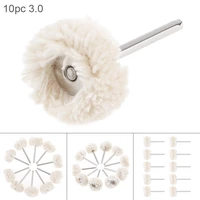 10pcsset white rotary tool wool wheel polishing head with 3mm diameter shank for polishing jewelry and precious metal