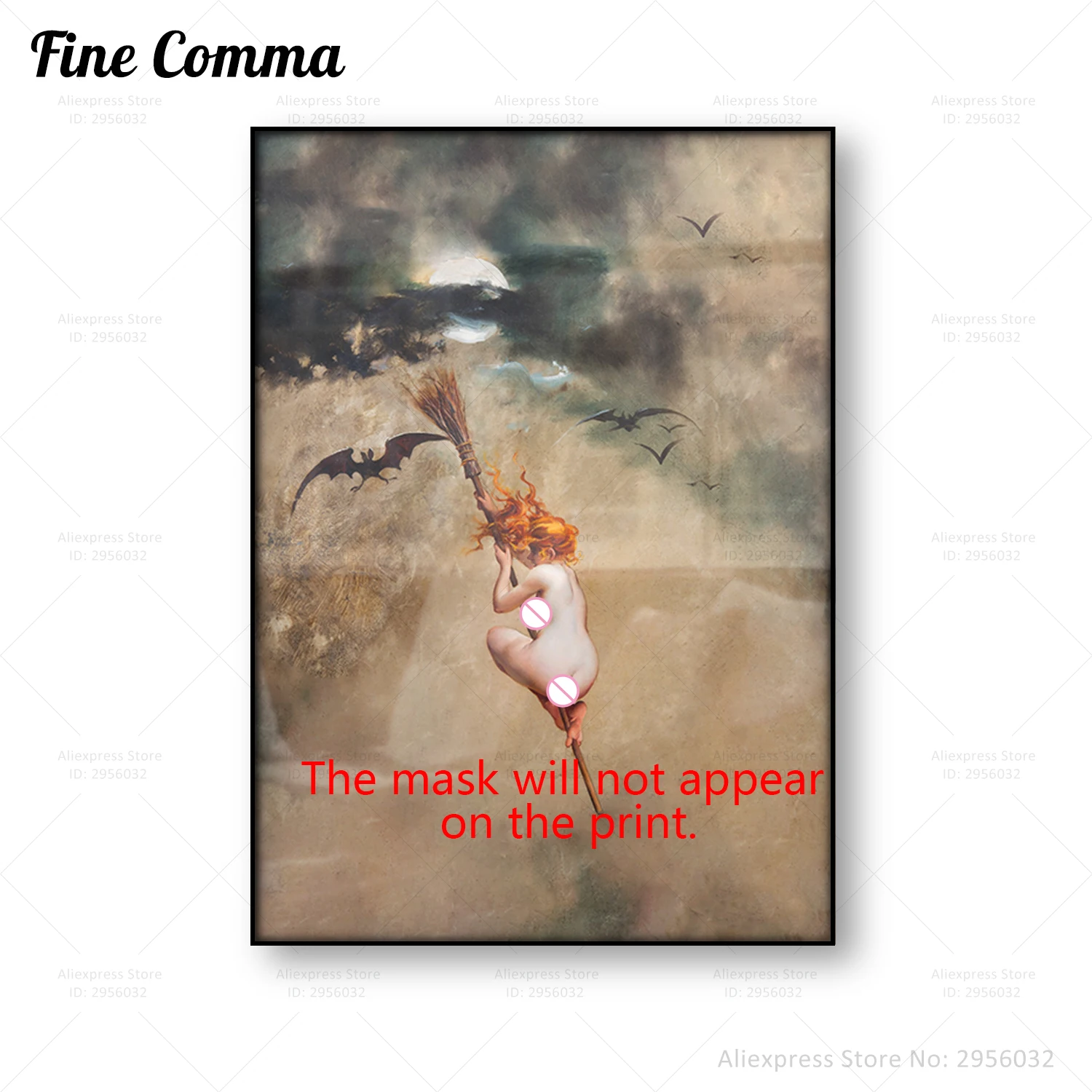 Винтажный постер ведьмы Райд Луис Рикардо фалареро Печать на холсте ведьма метла