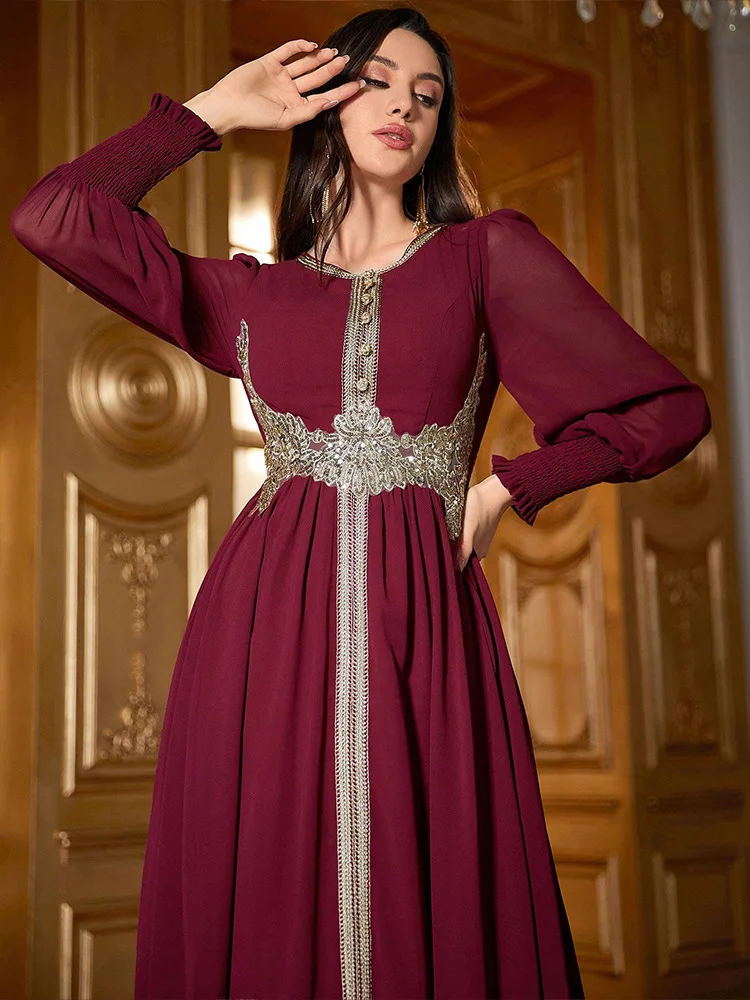 Femme Musulmane Vestidos Eid Djellaba Женское мусульманское платье макси Дубай Абая Турция Кафтан