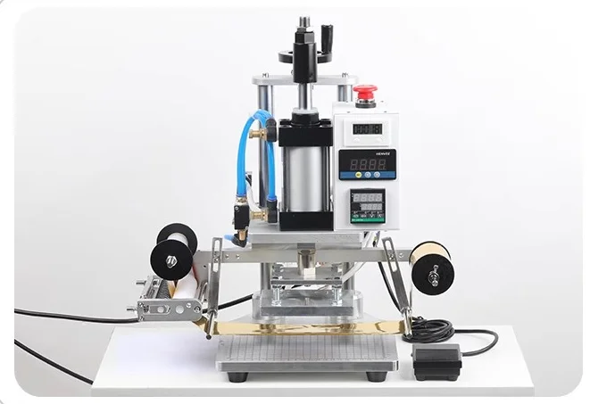 Производитель кожи Eming Специальная пневматическая горячая тиснение фольгой Hine