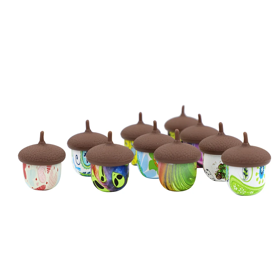 

10Pcs Silicone Container for Oil Wax 3ml Pine Cone Design Cream Jar Girls Gifts Slicks Box