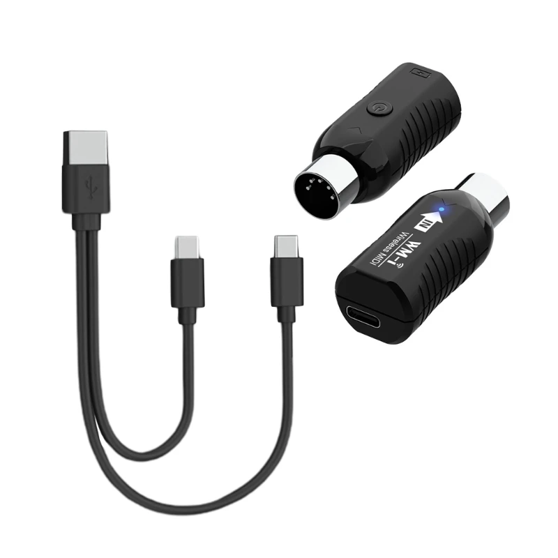 2.4G MIDI Беспроводная гитарная система Звуковой приемник Передатчик 5-контактный