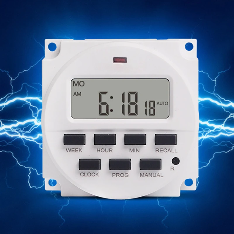 

DC 12V 24V 110V 120V 220V 230V Volt Voltage Output Digital 7 Weekly Programmable Timer Switch Time Relay Control
