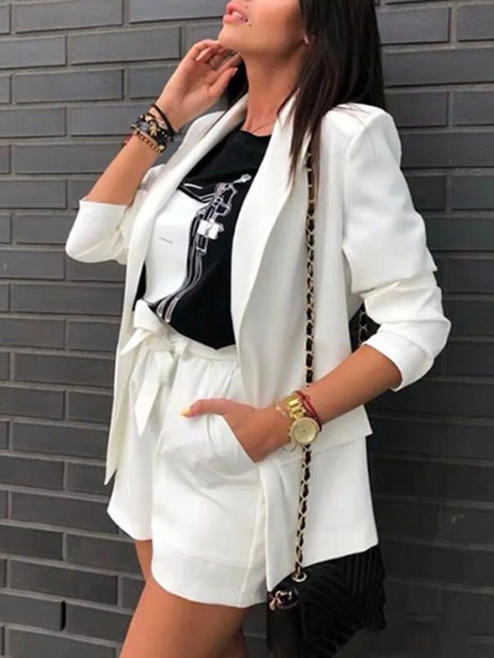 Новинка Осень 2022 соблазнительный женский костюм красного и абрикосового цвета