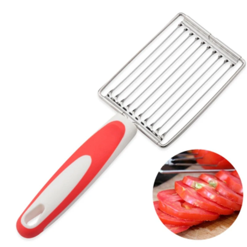 

Tomato Slicer Stainless Steel Fruit Vegetable Slicer Tomato Cutter Banana Strawberry Meat Cutter Cooking Tools Kitchen Accessory