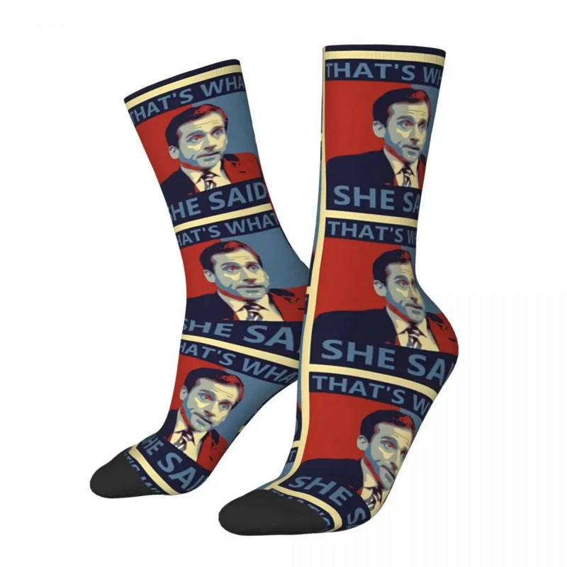 

Hip Hop Vintage That'S What She Said Crazy Men'S Socks The Office TV Unisex Harajuku Printed Funny Novelty Crew Sock Boys Gift