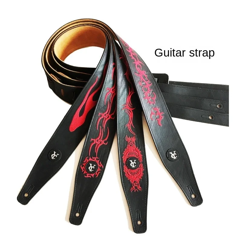 

New foreign trade embroidered folk guitar bass straps acoustic guitar straps musical instrument straps