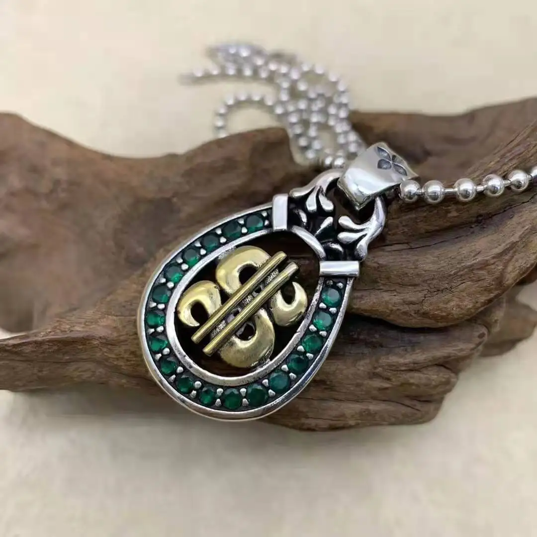 Мужская и женская цепочка с подвеской в виде символа доллара серебро 925 пробы