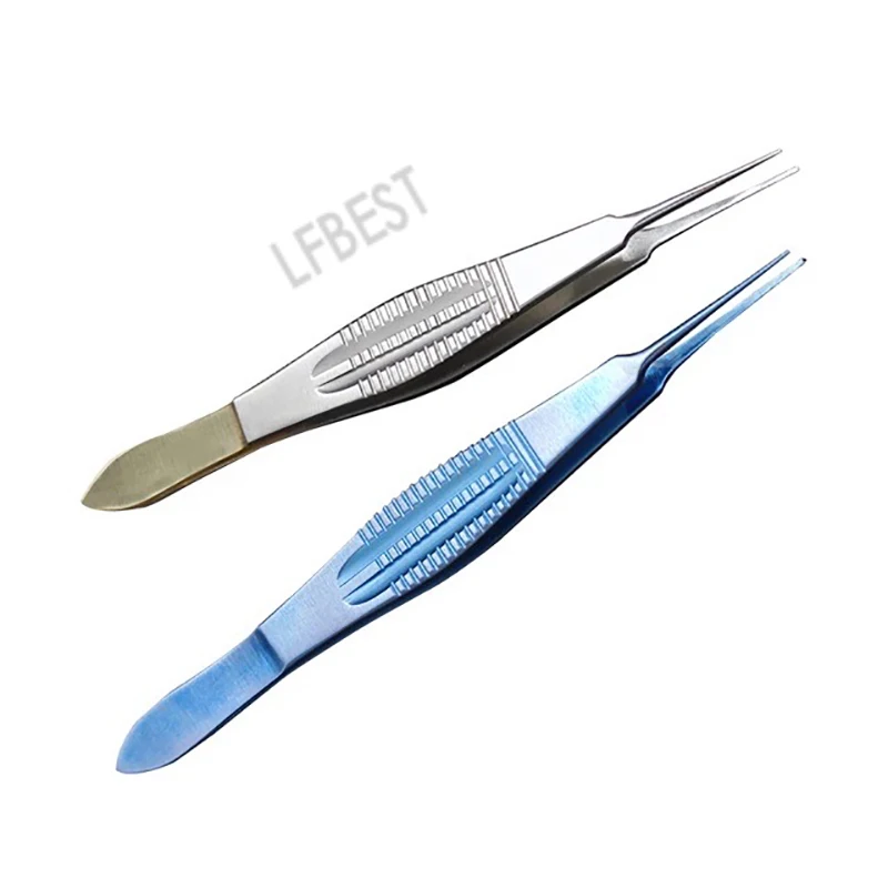 10.5cm Titanium/Stainless Steel Teethed Forceps Tweezer Ophthalmic Clamp Dental Instrument Forceps