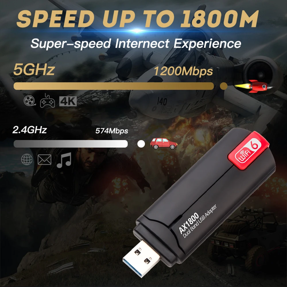 1800 Мбит/с Wi-Fi адаптер USB 802.11AX 2 4G/5 ГГц 3.0 беспроводная антенна сетевая карта