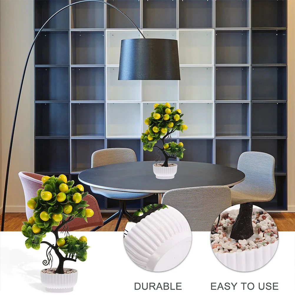 2 шт. лимонное искусственное фруктовое дерево офисные оливковые мини-горшечные