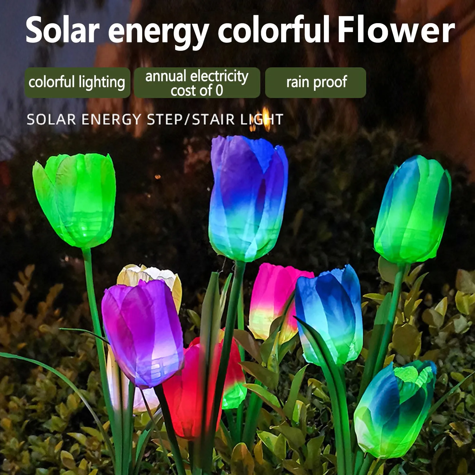 

Имитация цветка на солнечной батарее, наземная лампа, светодиодная лампа для газона, уличная декоративная пластиковая декоративная лампа д...