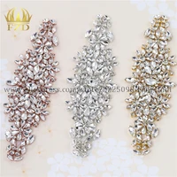 1 piece sew on strass applique rhinestone for wedding belt pearl patch crystals iron on glass for bridal headband trim