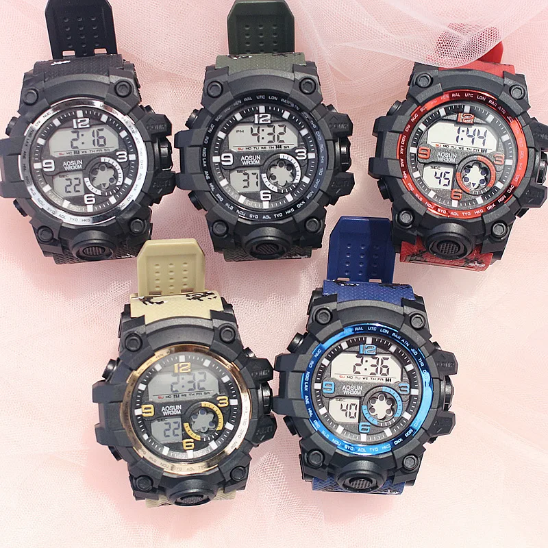 Многофункциональные камуфляжные электронные часы для девочек и учащихся