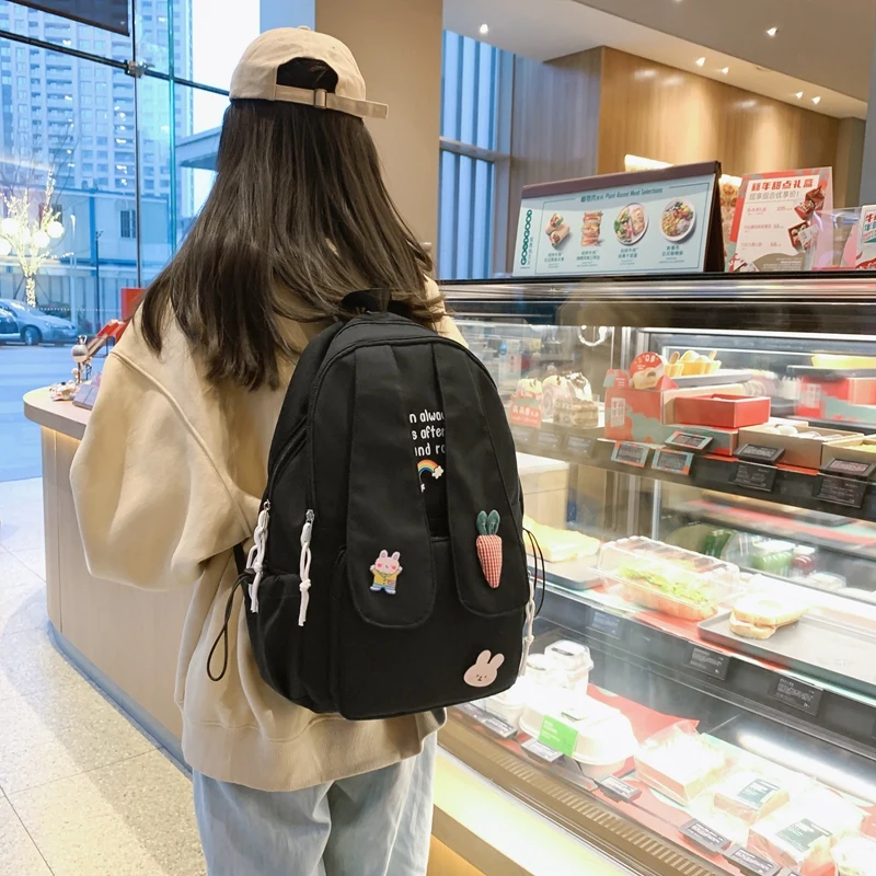 

Kids Fashion Backpack Large Student Schoolbag Cute Animal Decor Zipper Bookbag