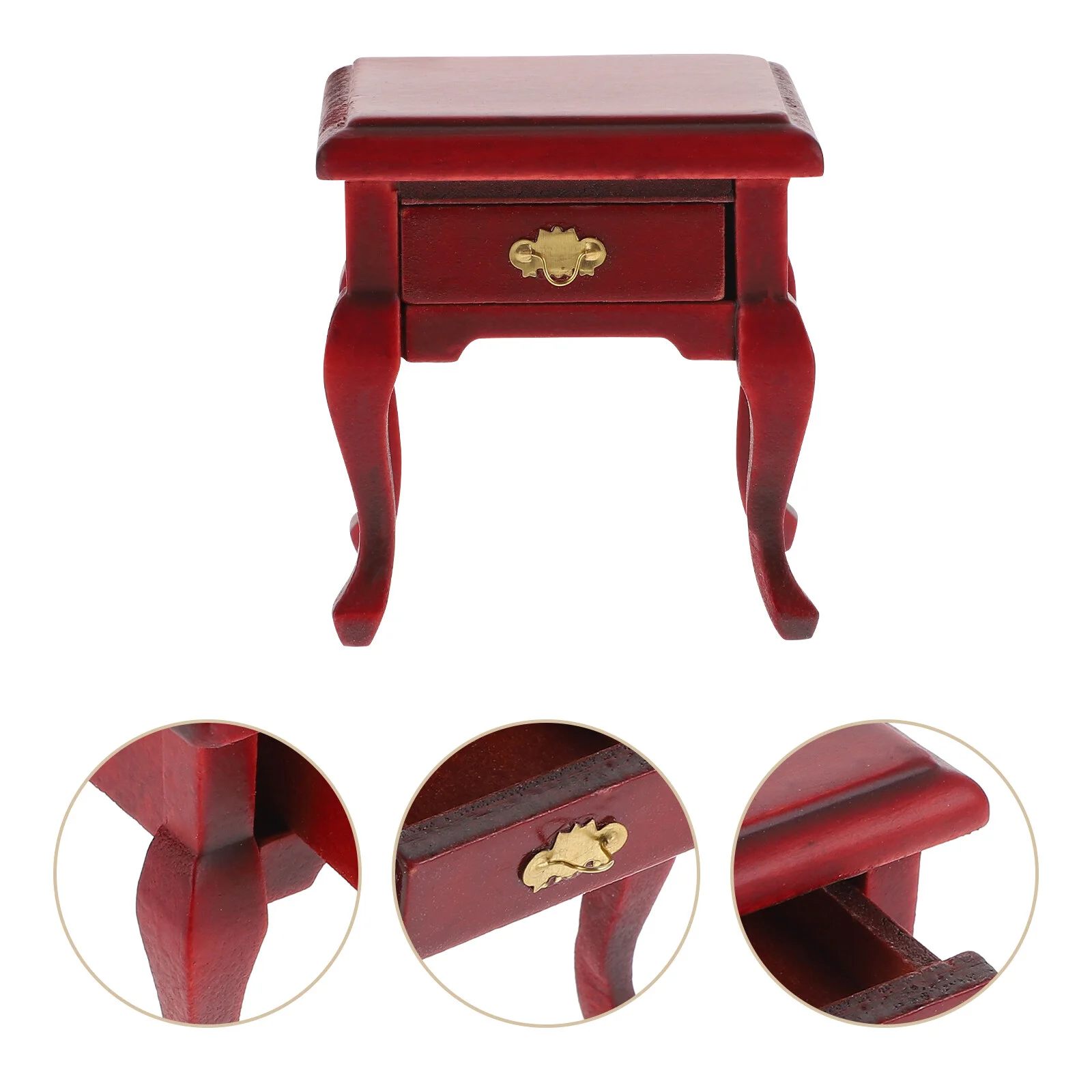 

House Miniature Furniture Model Vintage Night Table Ornament Decor Bedside Adornment