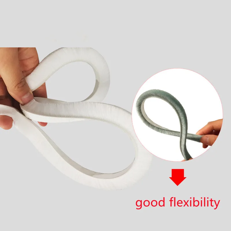 KK&FING 3M/5M Self-adhesive Sealing Wind-proof Brush Strip Home Door Window Sound Insulation Strip Gasket Accessories