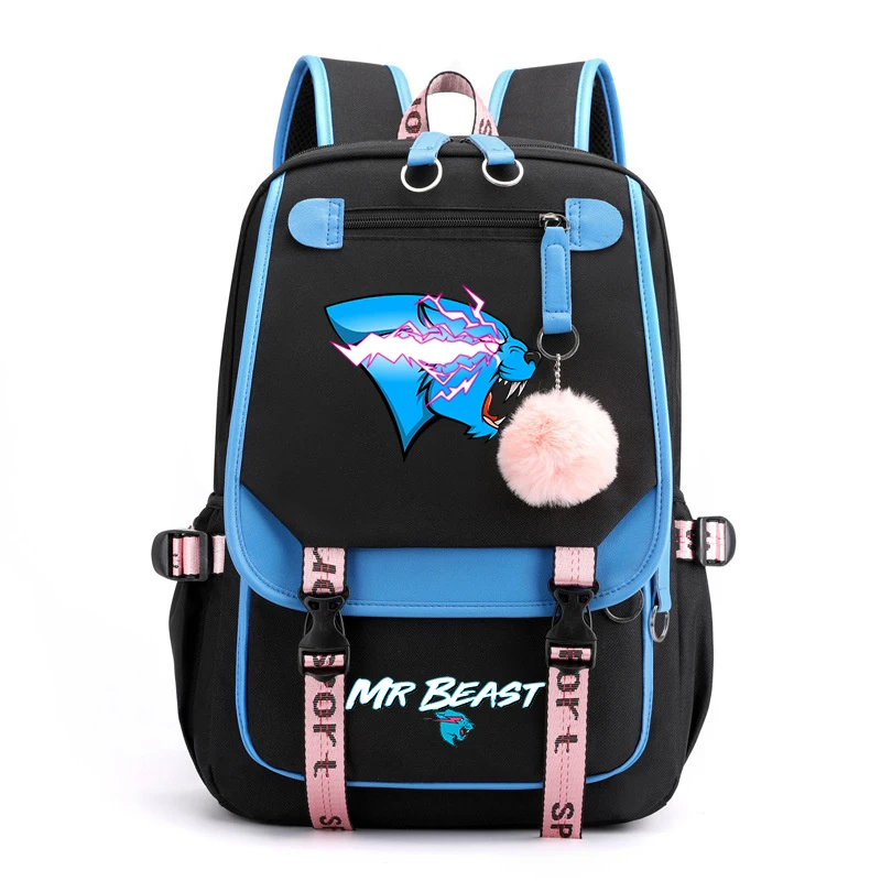 

Mr Wolf Beast Lightning Cat Backpack Waterproof Schoolbag Teenager Students Anti-theft Bookbag Women Travel Bag Laptop Backpacks