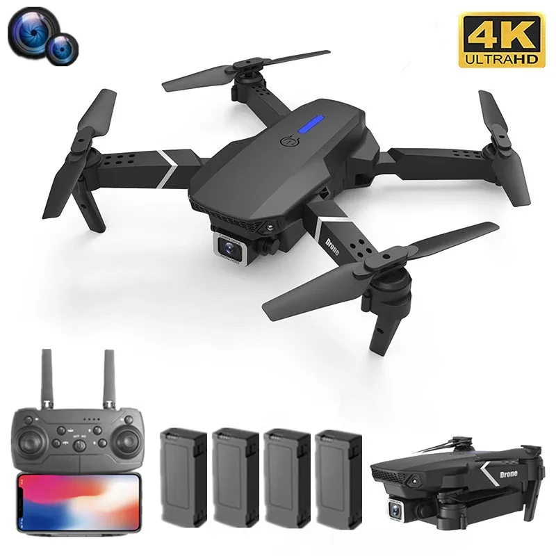 

Professional Drone E88 4k wide-angle HD camera WiFi fpv height Hold Foldable RC quadrotor helicopter Camera-free children's toys