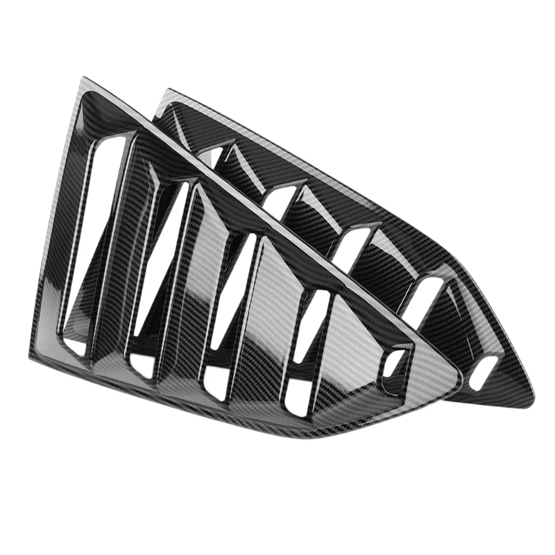 

Car Rear Side Window Louver Scoop Cover Carbon Fiber Pattern for Ford Mustang 2015
