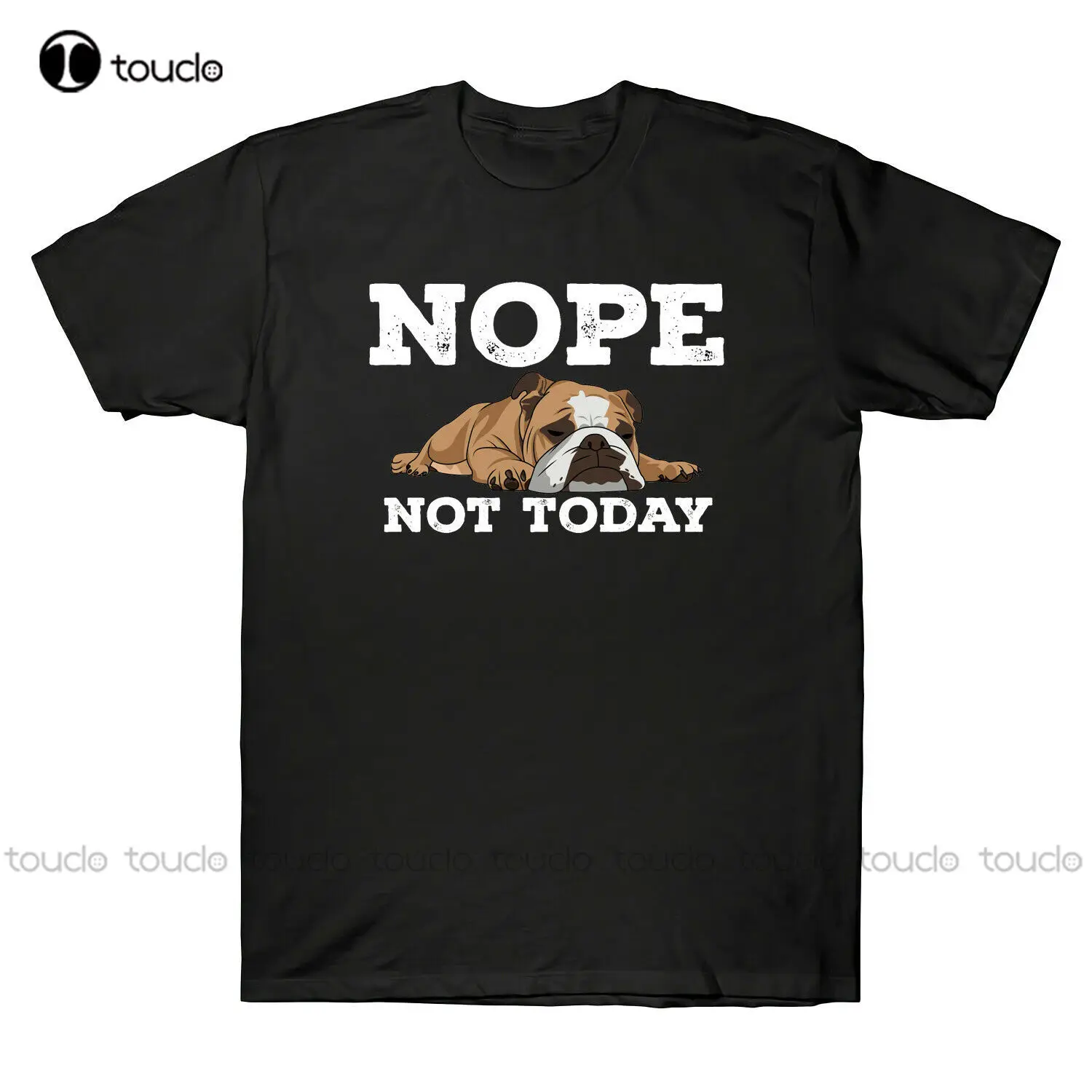 

Bulldog Nope Not Today Funny Vintage T-Shirt Men's Retro Cotton Short Sleeve Tee
