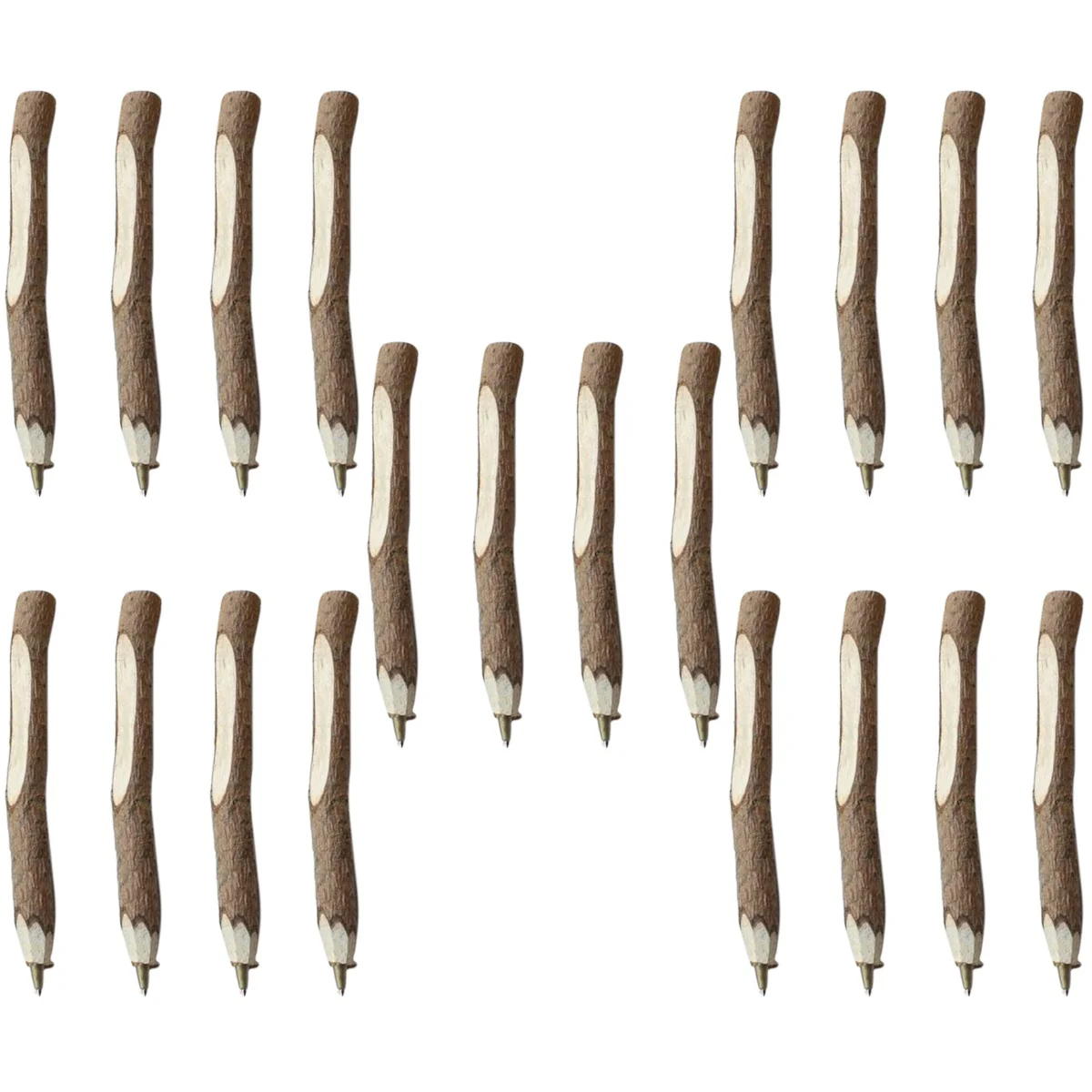 

60 pcs Bark Wood Ball Pens Creative Ballpoint Pen School Office Stationery Supply (13cm)