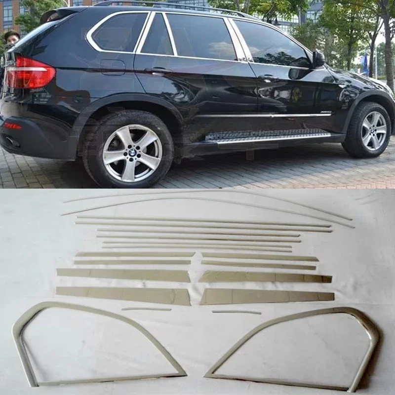 Нержавеющая сталь 304 20 шт. рама стойки B с полным окном вокруг накладки для BMW X5 E70