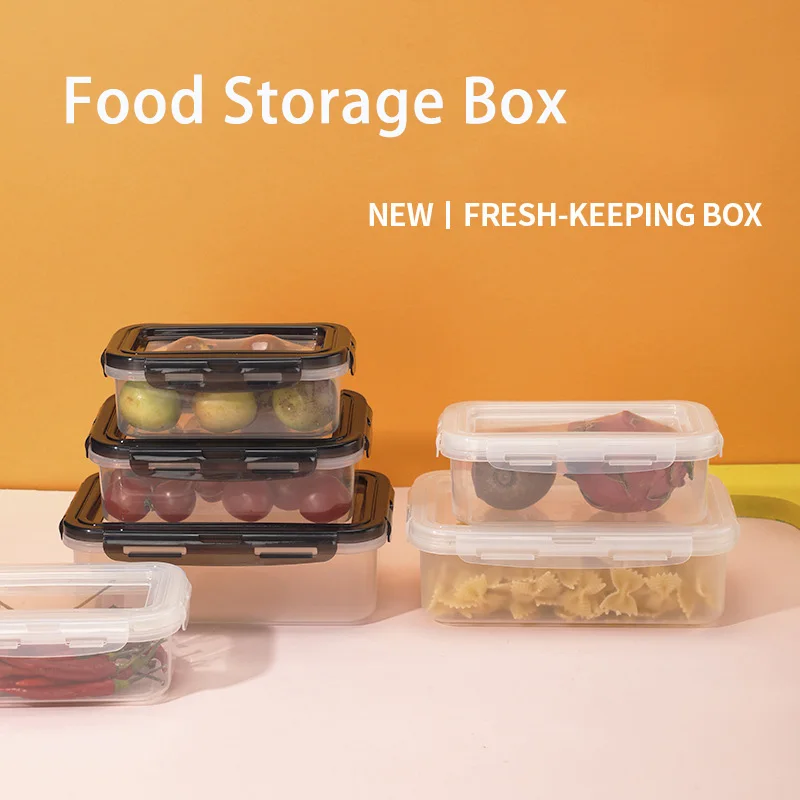 

Refrigerator Food Storage Container Box With Lid Kitchen Vegetables Fruit Meat Sealed Fresh-keeping Box Reusable Crisper