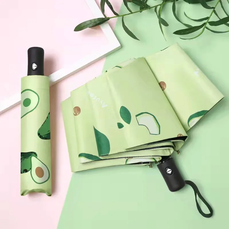 

High Value Umbrella Fully Automatic Fruit Umbrella Shading Vinyl Sun Umbrella Rain and Shine Folding Umbrella Umbrella