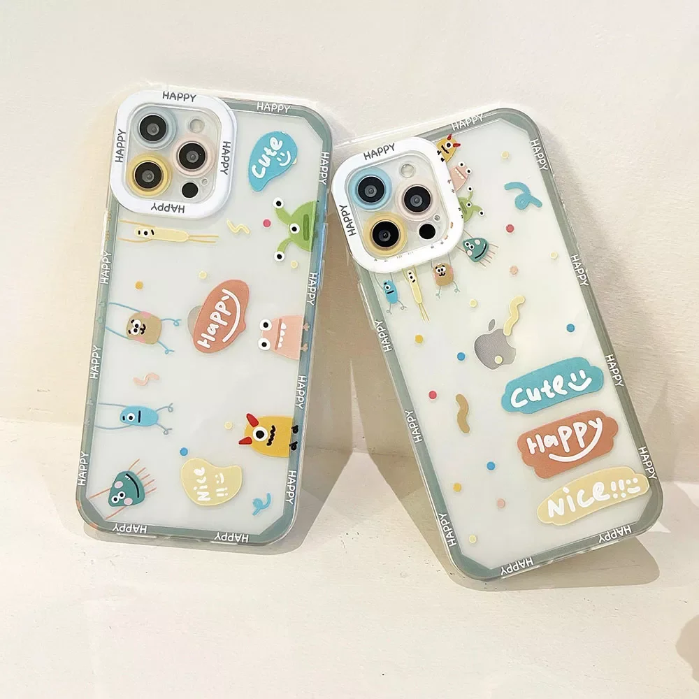 

Cartoon Cute Monster Phone Case For iPhone 12 Pro XS 7Plus 8 Plus Soft Protective Cover Case For iPhone 11 Pro Max XR X Shell