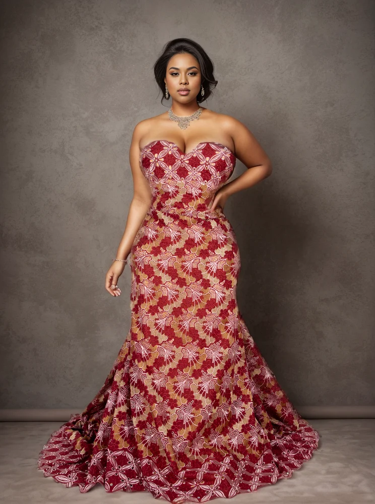 Хлопковая кружевная ткань с вышивкой Дубая Африканское кружево 2024