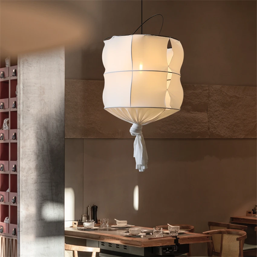 Тканевый чехол для столовой подвесные светильники в стиле wabi-sabi обеденный стол