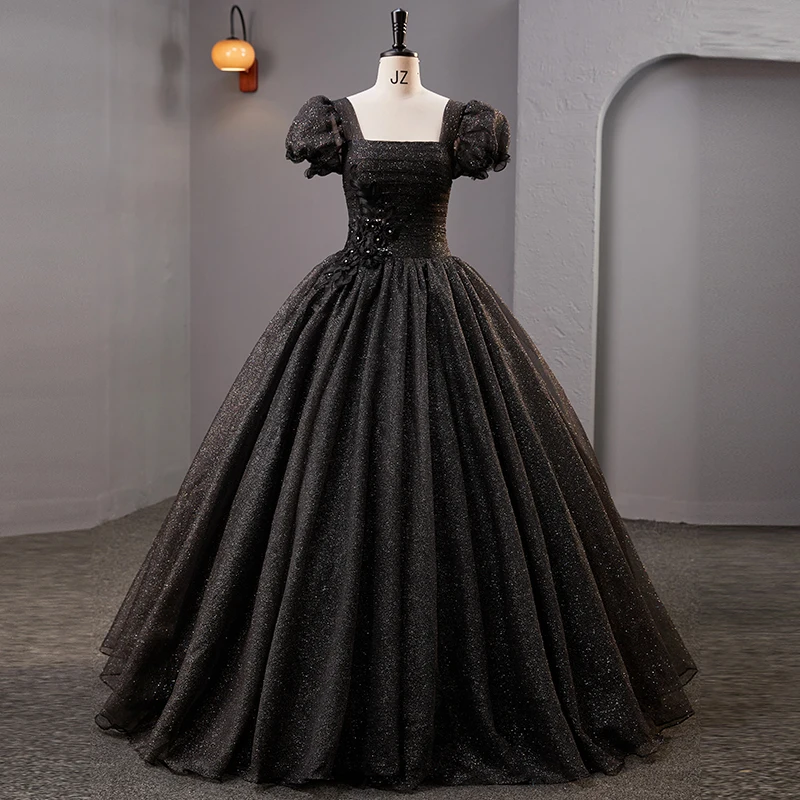 

Черные элегантные платья Quinceanera, новинка 2023, Классические бальные платья в винтажном стиле, сверкающие, длиной до пола, с цветочным рисунком, вечерние, для выпускного вечера, размера плюс