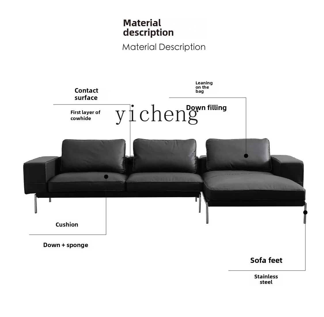 Кожаный новый диван ZL Nordic Современная искусственная кожа роскошная гостиная