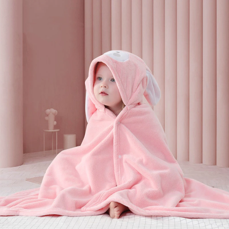 Cartoon Style Children Bath Towel Strong Absorbent Thick Baby Bathrobe Sleeping Bag Newborn Super Soft Cape Blanket Four Seasons