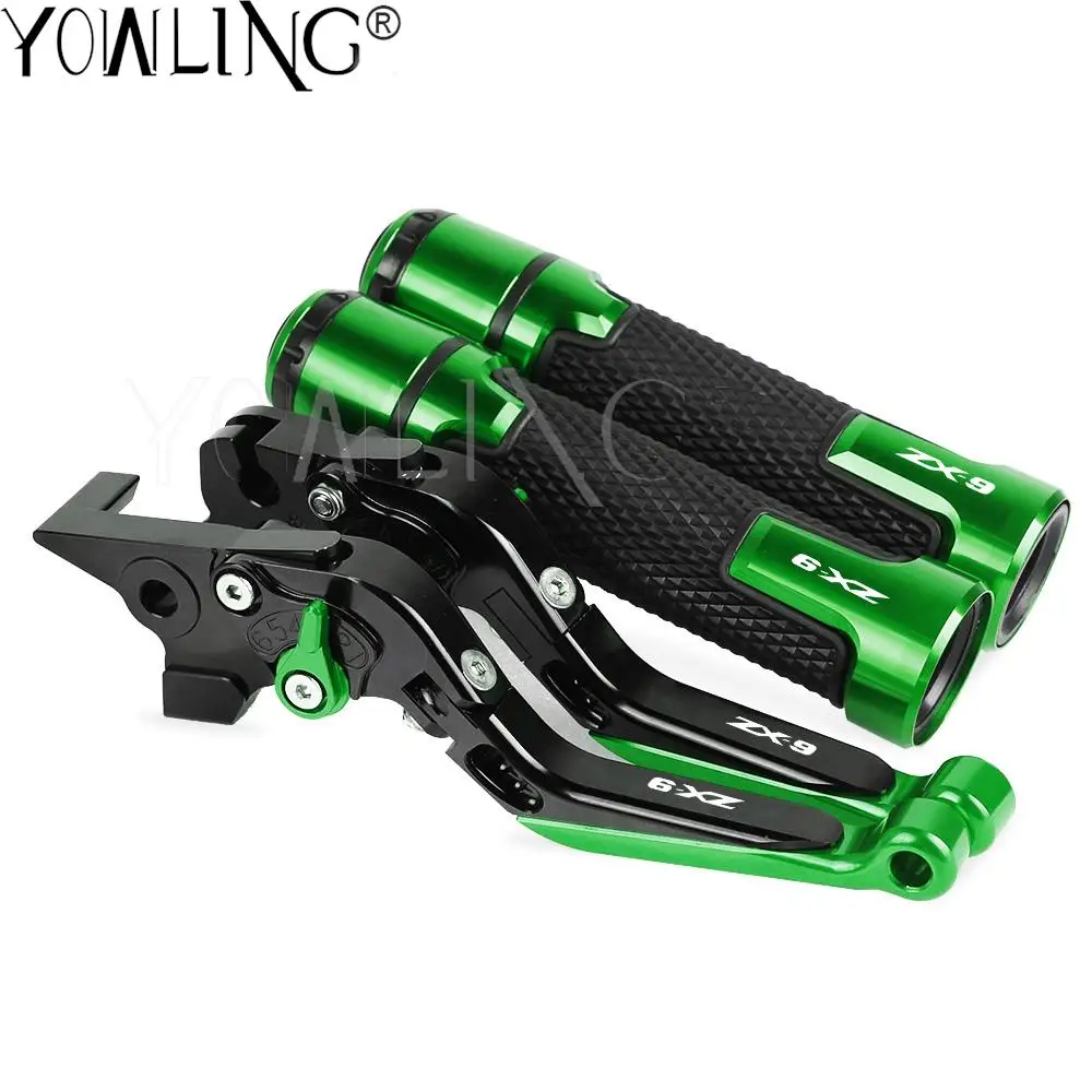 

ZX-9 Motorcycle Accessories Adjustable Brake Clutch Levers Handlebar Handle Hand Grip Ends FOR KAWASAKI ZX9 1994 1995 1996 1997