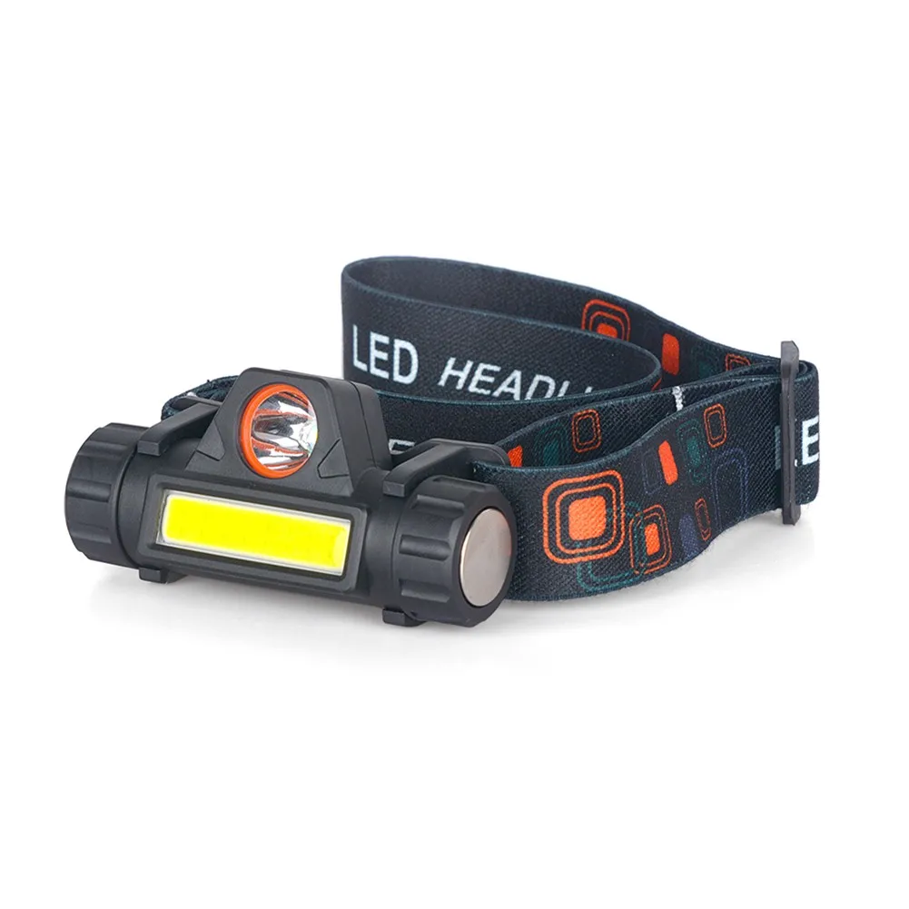 

Button Switch Headlight Headlamp Micro USB Rechargeable White Light XPE+COB 180lm (COB) 500lm (Q5) ABS Aluminum Alloy