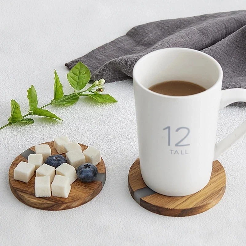 

100% Natural Drink Coasters Wood Coasters Wooden Insulation Pad Creative Home Table Mat Anti-scald Heat-resistant Vegetable Mat