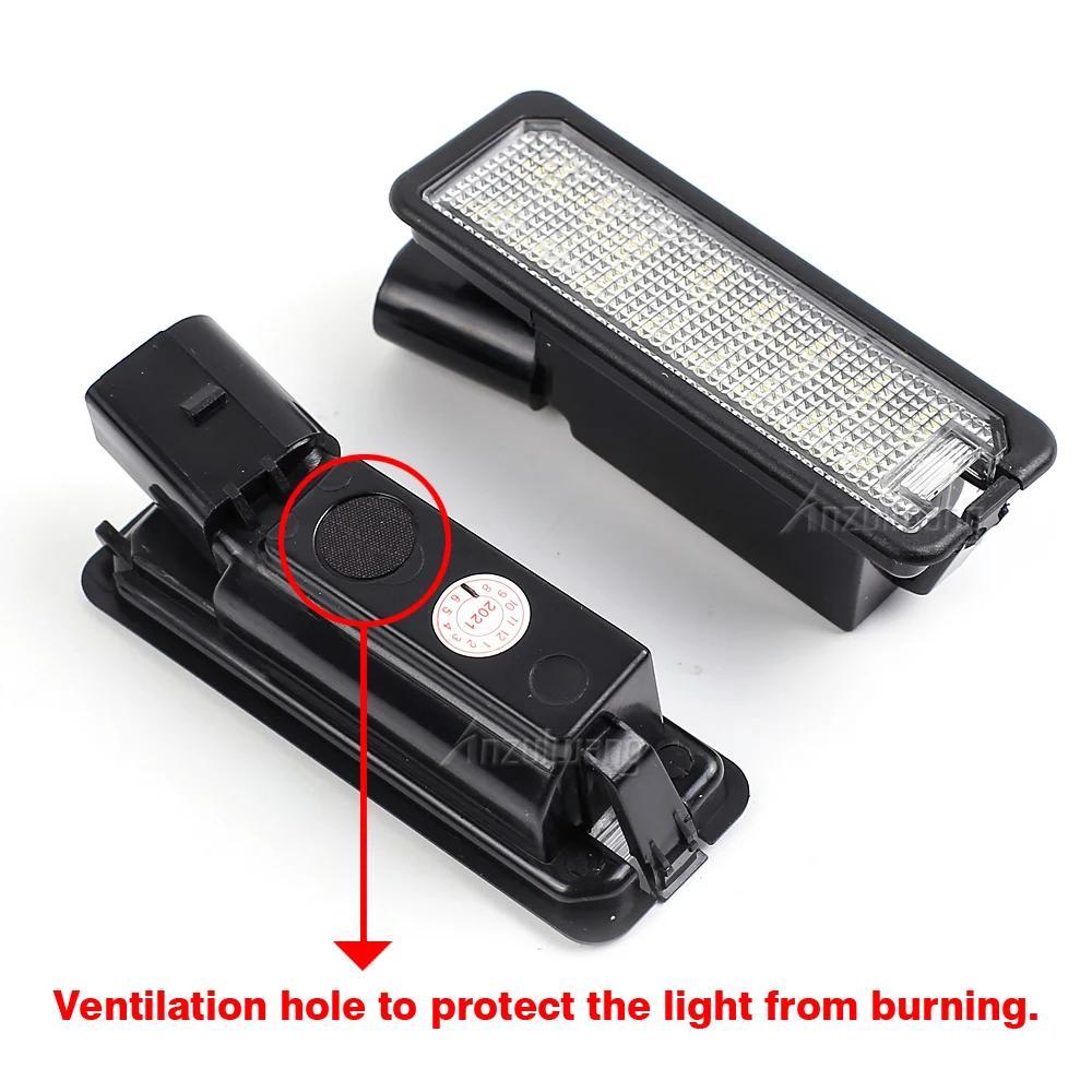 2 шт. Автомобильные светодиодные лампы для номерного знака 12 В
