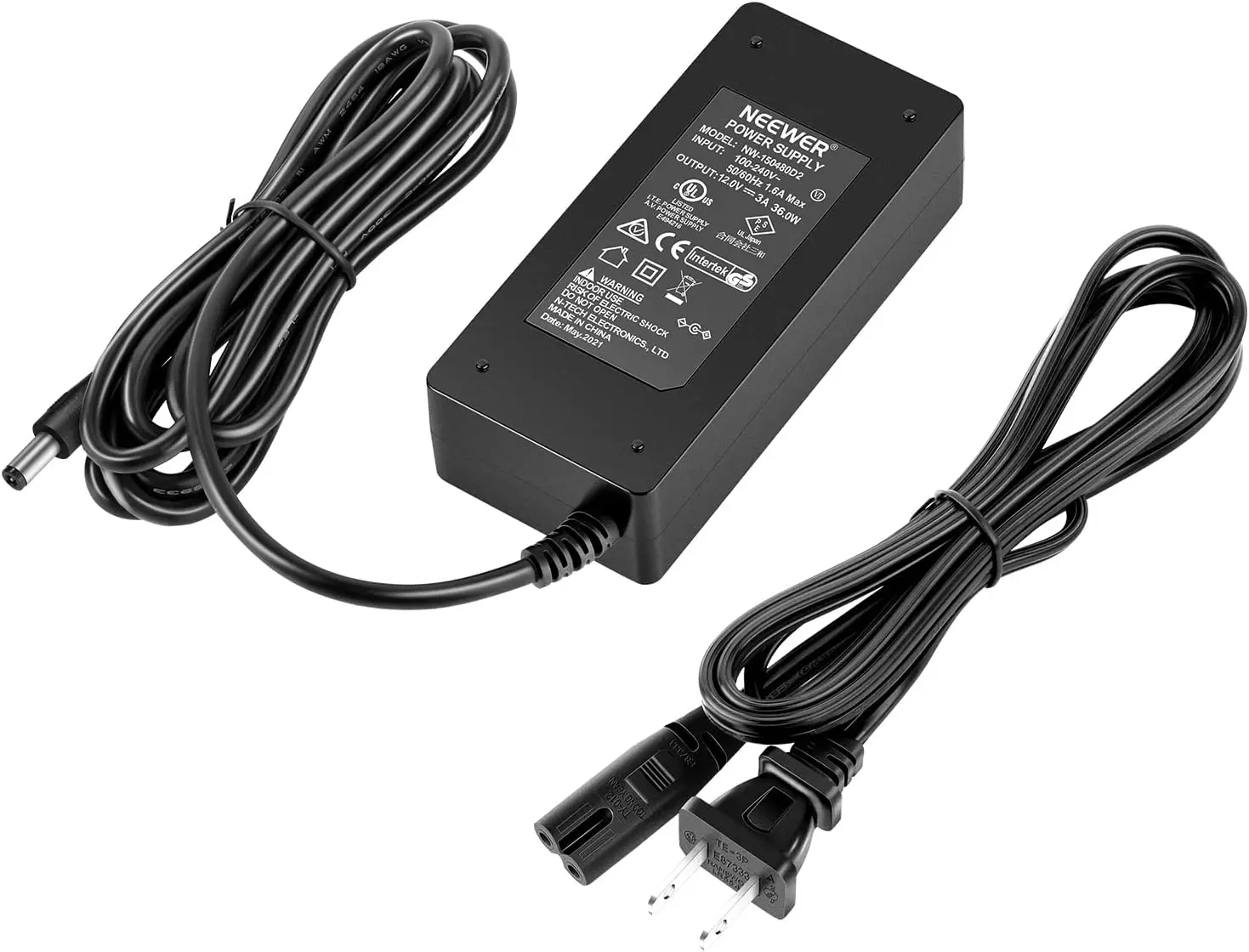 

Адаптер питания Neewer AC 100-240 В в DC 12 В 3A 36 Вт с кабелем питания 480 футов/2 м