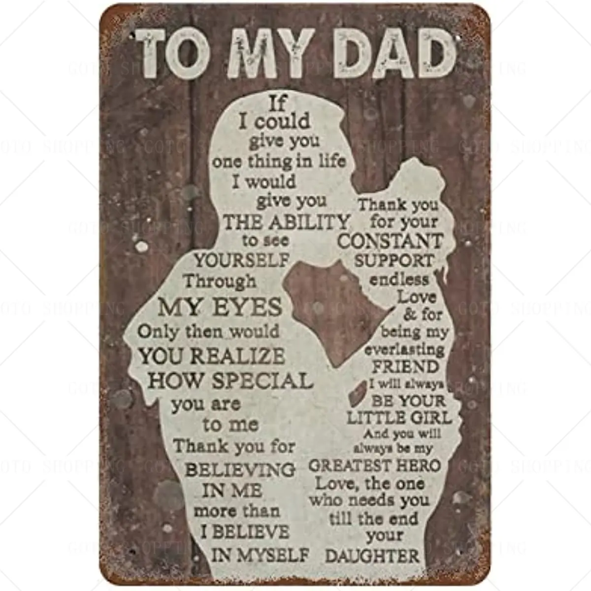 

to My Dad If I Could Give You One Thing in Life Vintage Metal Tin Signs Gift for Dad from Daughter Decor Retro Wall Art Plaque