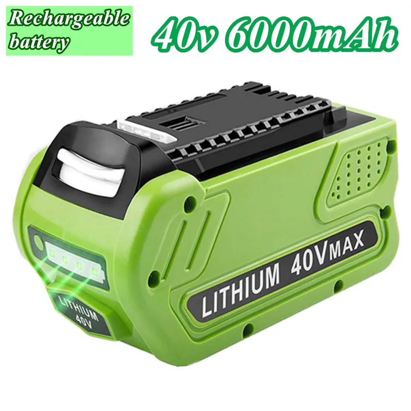 

40V 6.0Ah Li ion Battery for GreenWorks G-MAX 29472 29462 2901319 29482 20302 20672 24252 20202 22262 20322 Garden Power Tools