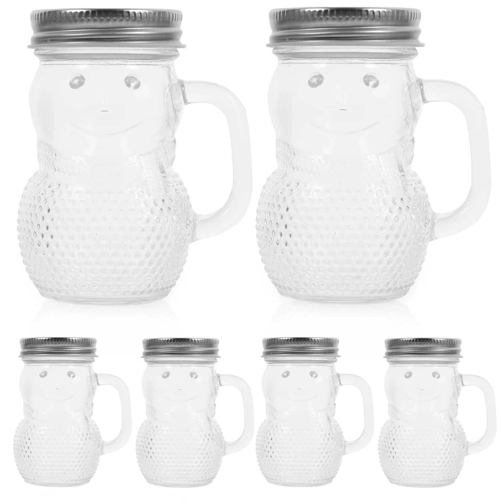 

Christmasjar Cup Mason Mug Bottleparty Decorations Water Drinkingteahandle Cups Beverage Favors Snowman Coffee Drinkmugs Candy