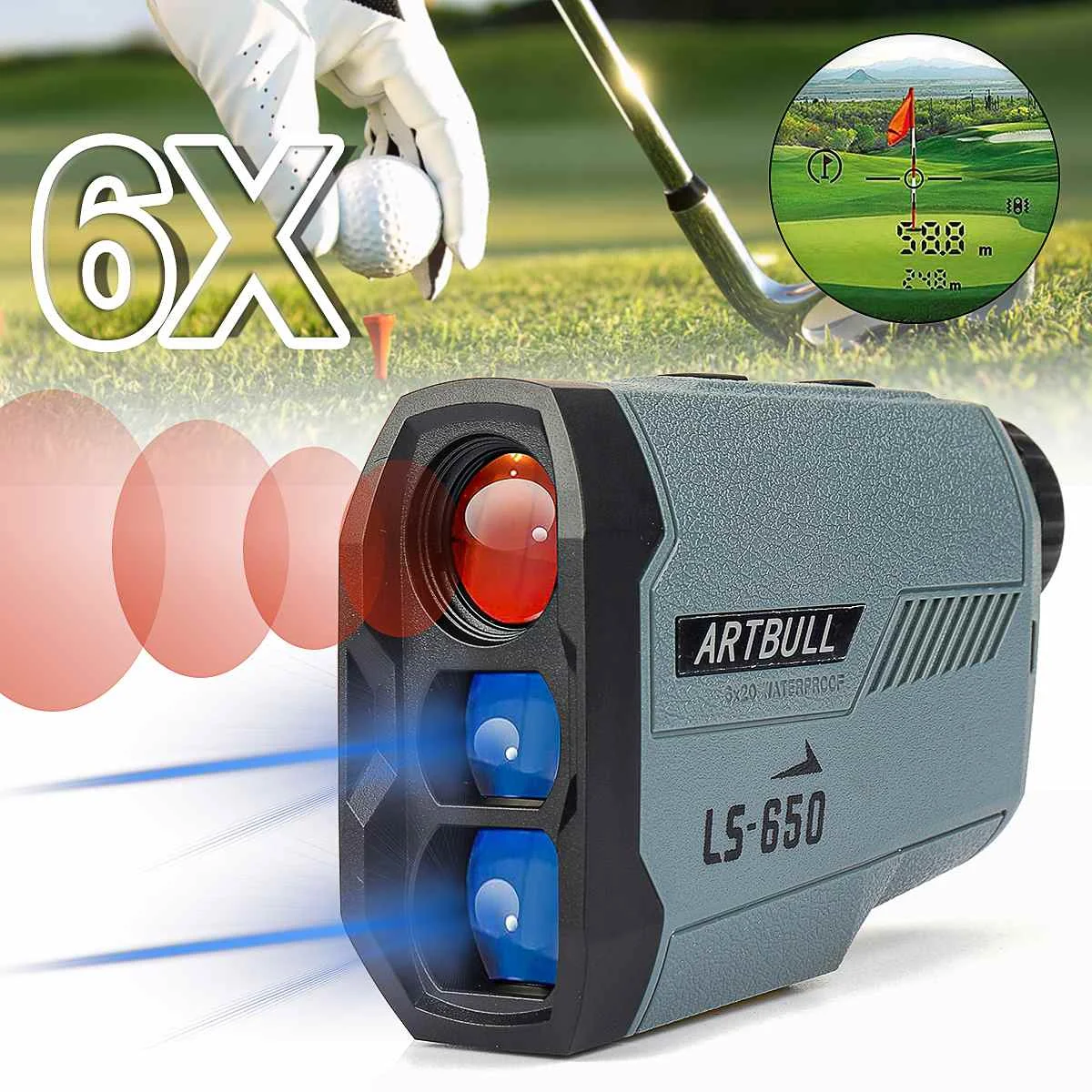 Golf Laser Rangefinder  650M Telescope 5 Modes Of Measurement Portable Laser Distance Meter for Golf Sport, Hunting, Survey 6X