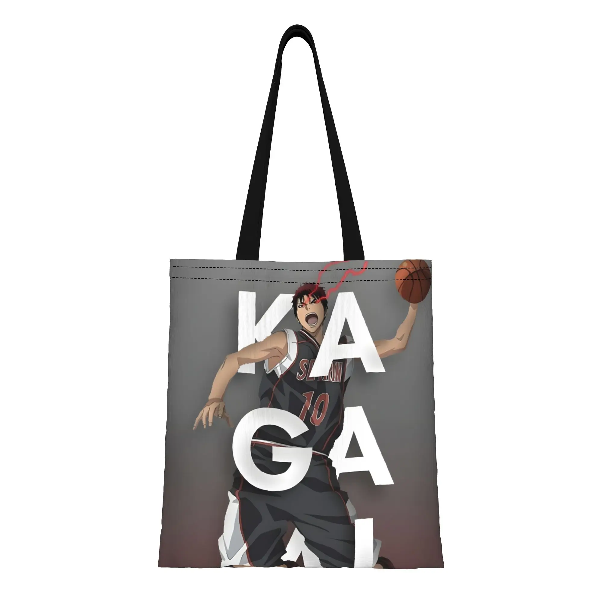 Фото 1 шт. Большая вместительная холщовая сумка-тоут Seirin Ace Kagami Kuroko's Basketball, складная, с шикарным узором, без застежки №1