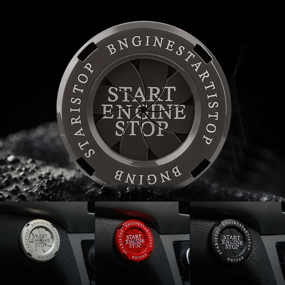 

Car Engine Start Stop Button Cover Metal Ignition Switch Ring Rotatable Protective Cover Auto Decoration Interior Accessories