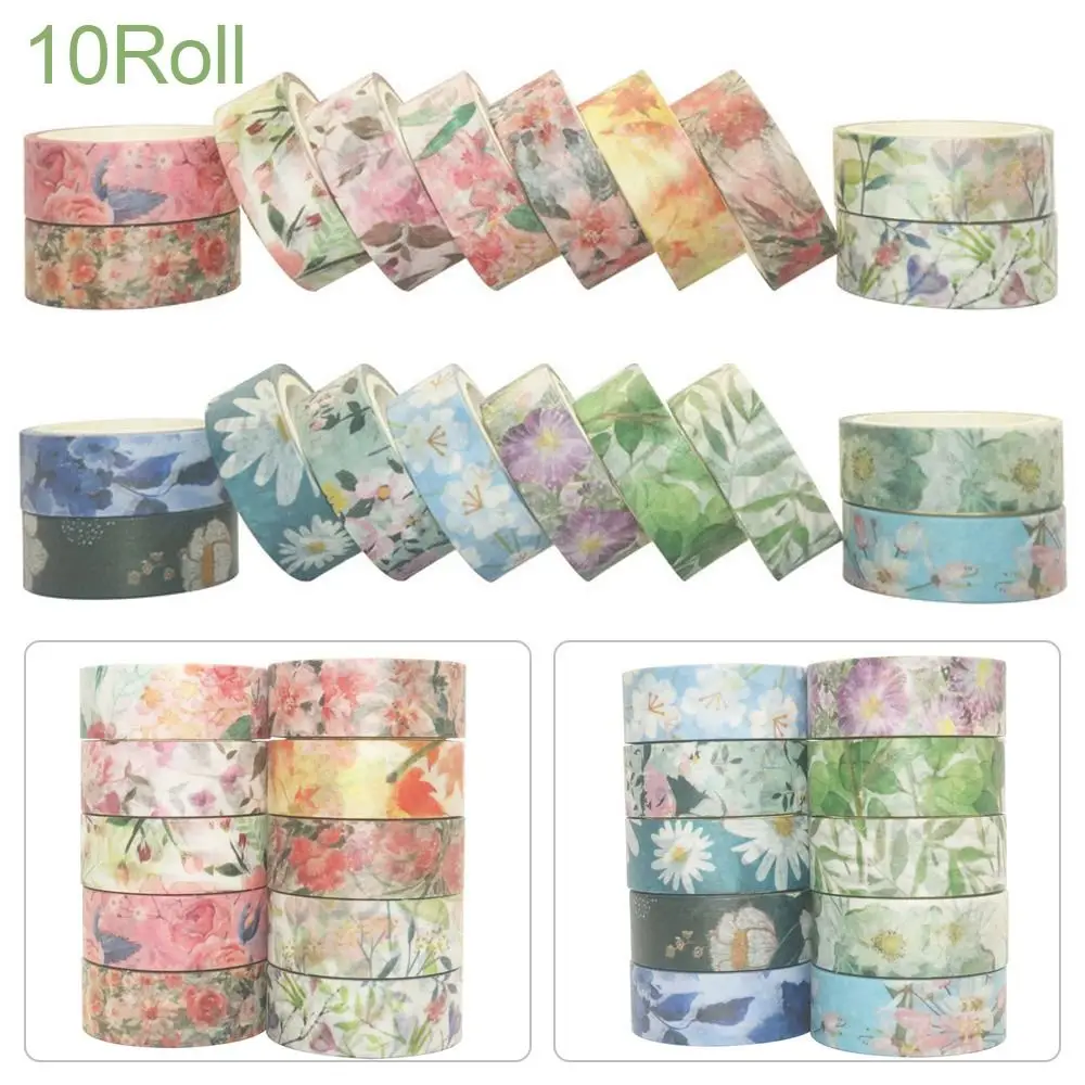 

10Roll Fashion Hand Account Kawaii Fresh Paper Tape Stickers Stationery Decorative Tape